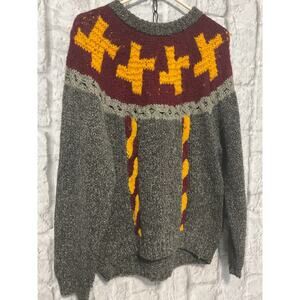 Tangiers Wool Blend 80’s Sweater Retro Multi Color Small